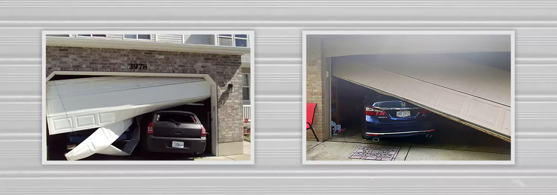 Repair Commercial Garage Door Got Hit By A Car in Wheaton, Illinois